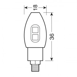 Lampa ΦΛΑΣ ΜΟΤΟ VOLT ΑΣΗΜΙ 12V SMD LED 36x18mm 2ΤΕΜ.