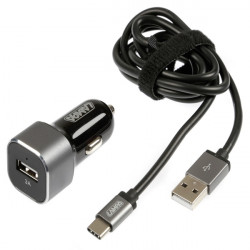 Lampa ΦΟΡΤΙΣΤΗΣ ΑΝΑΠΤΗΡΑ 12/24V ΜΕ 1 USB TYPE-C 3000mA ΜΕ ΚΑΛΩΔΙΟ 100cm FAST CHARGER SILVER LINE