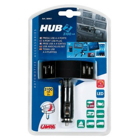 Lampa ΦΟΡΤΙΣΤΗΣ ΑΝΑΠΤΗΡΑ HUB-2 ME 4 USB 12/24V 3100mA