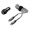 Lampa ΦΟΡΤΙΣΤΗΣ ΑΝΑΠΤΗΡΑ ΜΕ 2 USB - ΚΑΛΩΔΙΟ ΦΟΡΤΙΣΗΣ-ΣΥΓΧΡΟΝΙΣΜΟΥ 100cm TYPE-C KIT PRO 18W 12/24V