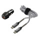 Lampa ΦΟΡΤΙΣΤΗΣ ΑΝΑΠΤΗΡΑ ΜΕ 2 USB - ΚΑΛΩΔΙΟ ΦΟΡΤΙΣΗΣ-ΣΥΓΧΡΟΝΙΣΜΟΥ 100cm TYPE-C KIT PRO 18W 12/24V