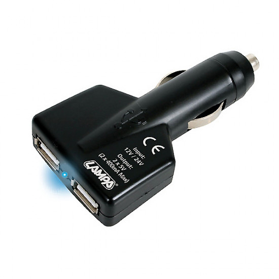 Lampa ΦΟΡΤΙΣΤΗΣ ΓΙΑ 2 USB ΑΝΑΠΤΗΡΑ 12/24V