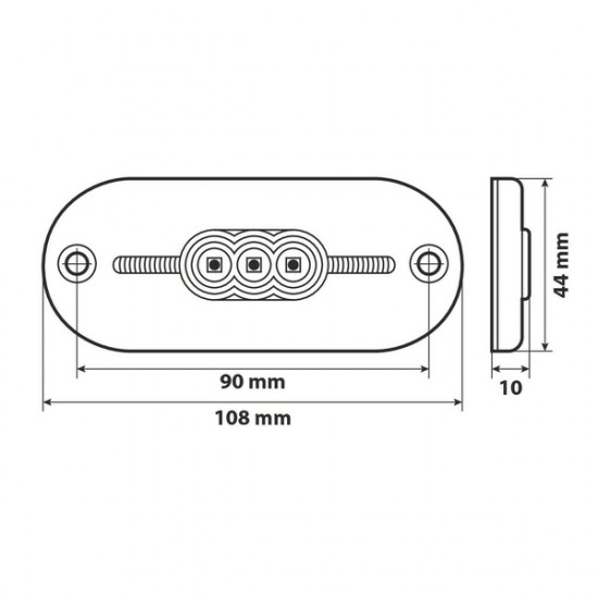 Lampa ΦΩΣ ΦΟΡΤΗΓΟΥ 108x44mm 5LED 24V ΛΕΥΚΟ