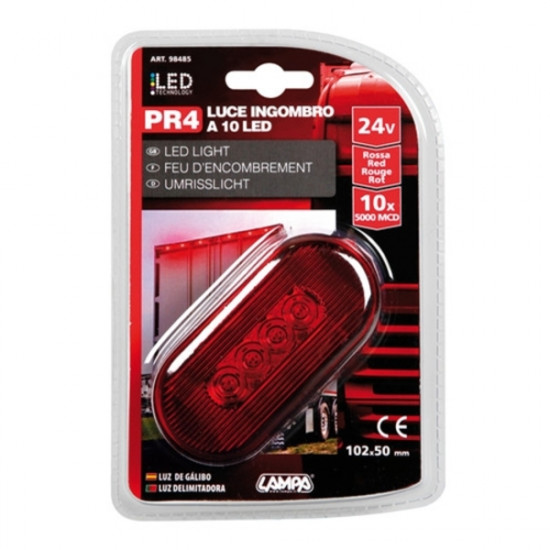 Lampa ΦΩΣ ΦΟΡΤΗΓΟΥ 10LED ΚΟΚΚΙΝΟ 24V 103mm