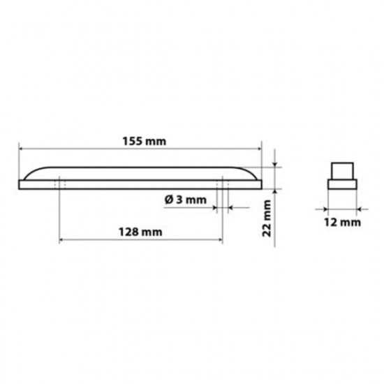 Lampa ΦΩΣ ΦΟΡΤΗΓΟΥ 12LED ΛΕΥΚΟ 24V 155mm