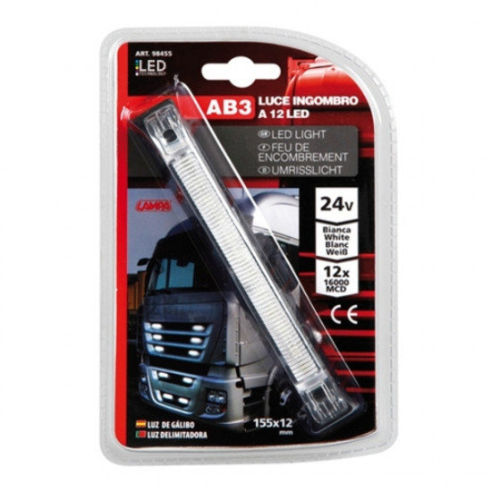Lampa ΦΩΣ ΦΟΡΤΗΓΟΥ 12LED ΛΕΥΚΟ 24V 155mm