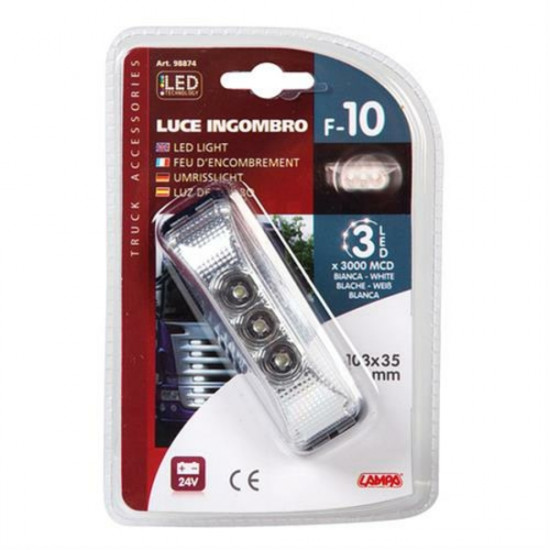 Lampa Φως Φορτηγού 24V 3LED Λευκό 103x35mm