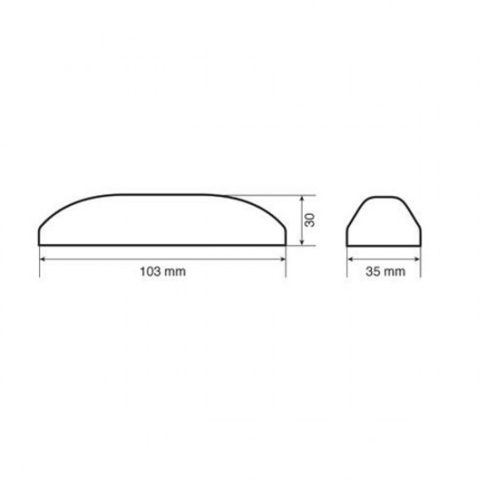 Lampa Φως Φορτηγού 24V 3LED Πορτοκαλί 103x35mm