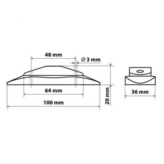 Lampa ΦΩΣ ΦΟΡΤΗΓΟΥ 2LED ΠΟΡΤΟΚΑΛΙ 24V 100mm
