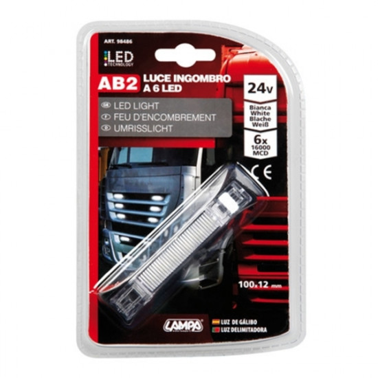 Lampa ΦΩΣ ΦΟΡΤΗΓΟΥ 6LED ΛΕΥΚΟ 24V 100mm