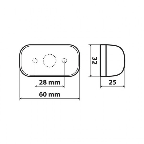 Lampa ΦΩΣ ΟΓΚΟΥ 10>30V ΜΕ 4 LED ΠΟΡΤΟΚΑΛΙ 60x32x25mm  1ΤΕΜ.