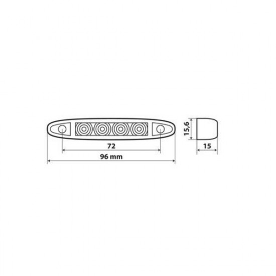 Lampa ΦΩΣ ΟΓΚΟΥ 4LED ΚΟΚΚΙΝΟ 12/24V 96mm ΑΔΙΑΒΡΟΧΟ 1ΤΕΜ.