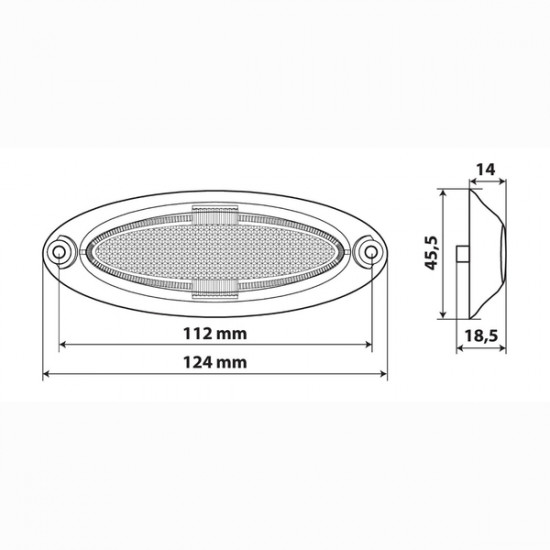 Lampa ΦΩΣ ΟΓΚΟΥ 4LED ΛΕΥΚΟ SMD 12/24V 124mm 1ΤΕΜ.