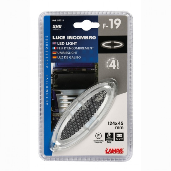 Lampa ΦΩΣ ΟΓΚΟΥ 4LED ΛΕΥΚΟ SMD 12/24V 124mm 1ΤΕΜ.