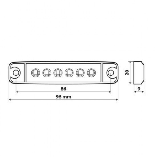 Lampa ΦΩΣ ΟΓΚΟΥ 6LED ΛΕΥΚΟ 12/24V 96mm ΑΔΙΑΒΡΟΧΟ 1ΤΕΜ.