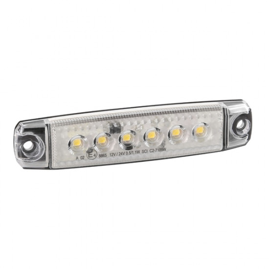 Lampa ΦΩΣ ΟΓΚΟΥ 6LED ΛΕΥΚΟ SMD 12/24V 96mm 20ΤΕΜ.