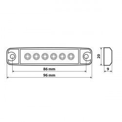 Lampa ΦΩΣ ΟΓΚΟΥ 6LED ΛΕΥΚΟ SMD 12/24V 96mm 20ΤΕΜ.