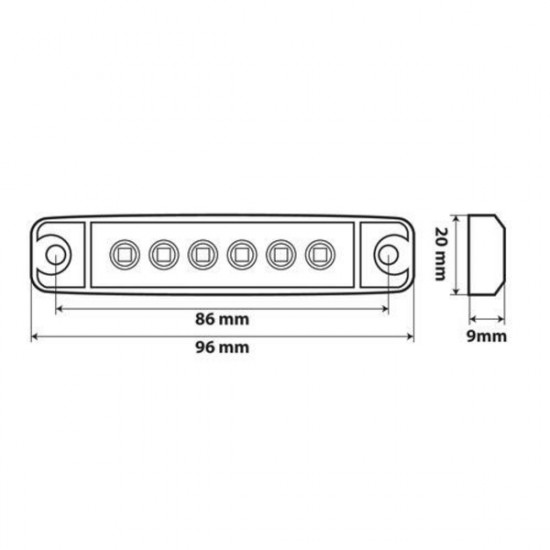 Lampa ΦΩΣ ΟΓΚΟΥ 6LED ΠΡΑΣΙΝΟ 12/24V 96mm ΑΔΙΑΒΡΟΧΟ 1ΤΕΜ.