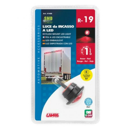 Lampa ΦΩΣ ΟΓΚΟΥ ΦΟΡΤΗΓΟΥ 1SMD LED ΚΟΚΚΙΝΟ 12/24V 18mm R-19 1ΤΕΜ.