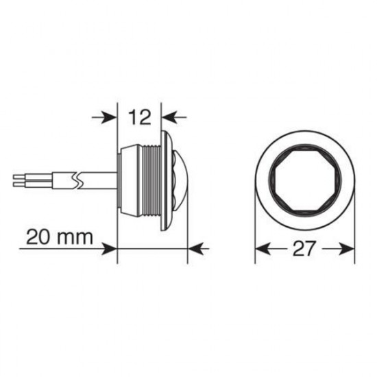 Lampa ΦΩΣ ΟΓΚΟΥ ΦΟΡΤΗΓΟΥ 1SMD LED ΛΕΥΚΟ 12/24V 18mm F-16 1ΤΕΜ.