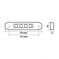 Lampa ΦΩΣ ΟΓΚΟΥ ΦΟΡΤΗΓΟΥ 4LED ΠΡΑΣΙΝΟ 12/24V 70x16x11mm ΑΔΙΑΒΡΟΧΟ 1ΤΕΜ.