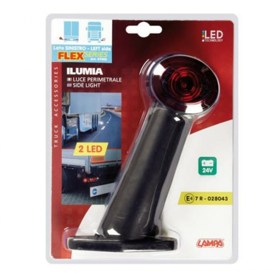 Lampa ΦΩΣ ΟΓΚΟΥ ΦΟΡΤΗΓΟΥ ILUMIA FLEX 60° 24V 2LED ΛΕΥΚΟ/ΚΟΚΚΙΝΟ ΑΡΙΣΤΕΡΟ 1ΤΕΜ.