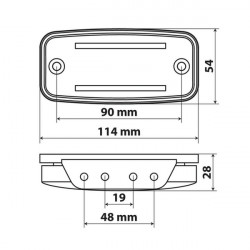 Lampa ΦΩΣ ΟΓΚΟΥ S18 2 LED ΠΟΡΤΟΚΑΛΙ 10/30V ΜΕ ΑΝΑΚΛΑΣΤΗΡΑ (114x54 mm) -1ΤΕΜ.