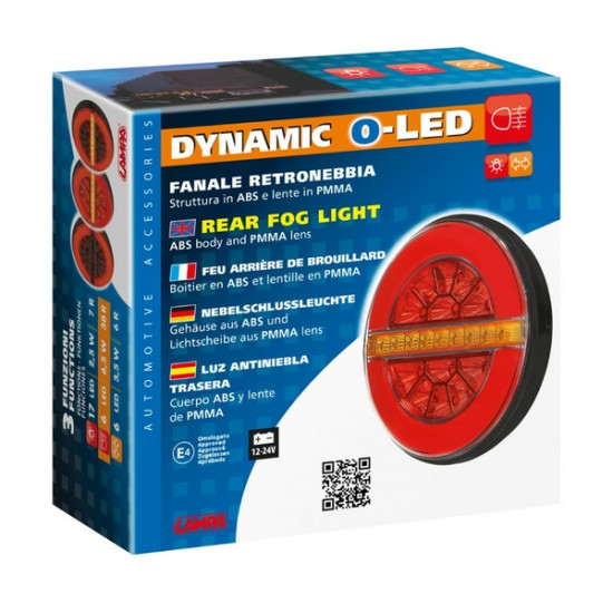 Lampa ΦΩΣ ΠΙΣΩ ΑΡΙΣΤΕΡΟ 12/24V DYNAMIC-O 140 mm ΜΕ 29 LED 3 ΧΡΗΣΕΙΣ ΟΜΙΧΛΗΣ/ΘΕΣΕΩΣ/ΦΛΑΣ (ΚΟΚΚΙΝΟ/ΠΟΡΤΟΚΑΛΙ) - 1 ΤΕΜ.