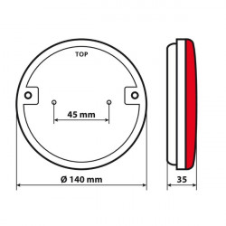Lampa ΦΩΣ ΠΙΣΩ ΔΕΞΙ 12/24V DYNAMIC-O 140 mm ΜΕ 29 LED 3 ΧΡΗΣΕΙΣ ΘΕΣΕΩΣ/ΦΛΑΣ/STOP (ΚΟΚΚΙΝΟ/ΠΟΡΤΟΚΑΛΙ/ΛΕΥΚΟ) - 1 ΤΕΜ.