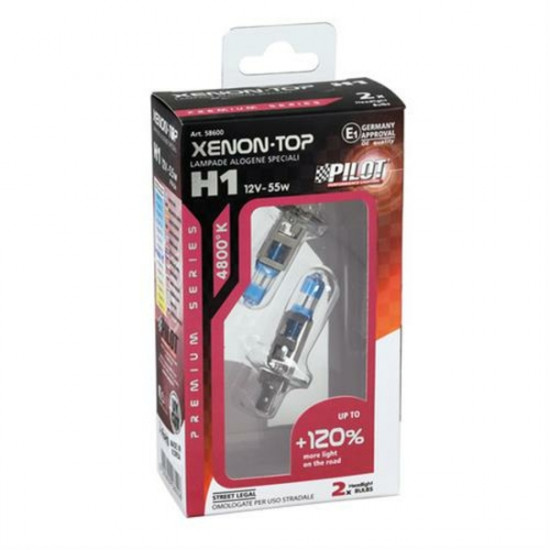 Lampa H1 12V 55W P14,5s XENON TOP 4.800K +120- φως  2τεμ.
