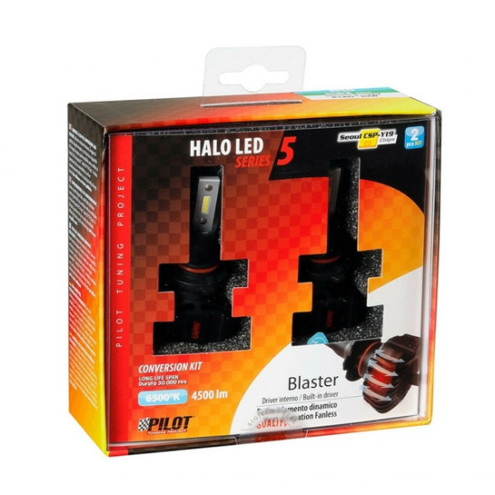 Lampa H10/HB3 9005 9>32V 6.500K 4.500lm 40W P20d HALO LED SERIE 5 BLASTER 8LED SEOUL 2ΤΕΜ. LED KIT