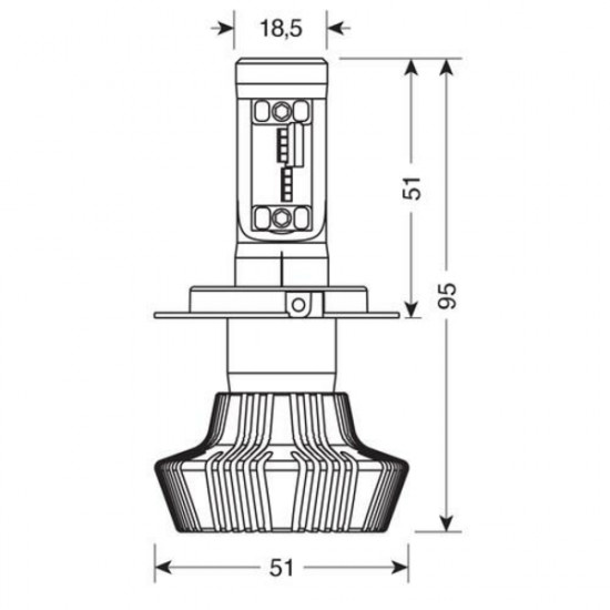 Lampa H4 10-30V 6.500K 4.000lm 25W P43t HALO LED 16LED ZES CHIPS 1ΤΕΜ. Lampa H4 10-30V 6.500K 4.000lm 25W P43t HALO LED 16LED ZES CHIPS 1ΤΕΜ.
