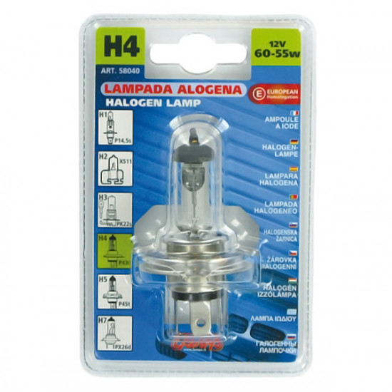 Lampa H4 ΑΛΟΓΟΝΟΥ 12V/60-55W 92mm P43t ΛΑΜΠΑ
