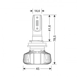 Lampa H8/H9/H11/H16 9>32V 6.500K 4.500lm 40W PGJ19-X HALO LED SERIE 5 BLASTER 8LED SEOUL 2ΤΕΜ. LED KIT