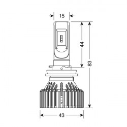 Lampa H8/H9/H11/H16 9>32V 6.500K 8.000lm 60W PGJ19-X HALO LED SERIE 6 STANDARD 8LED ZES 2ΤΕΜ. LED KIT