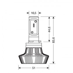 Lampa H9 10-30V 6.500K 4.000lm 25W PGJ19-5 HALO LED 8LED ZES CHIPS 1ΤΕΜ.