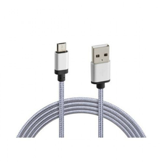 Lampa ΚΑΛΩΔΙΟ ΦΟΡΤΙΣΗΣ - ΣΥΓΧΡΟΝΙΣΜΟΥ MICRO USB SUPER RESISTANT 100cm SILVER LINE