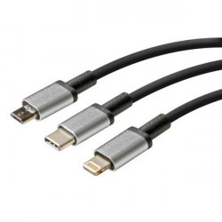 Lampa ΚΑΛΩΔΙΟ USB ΦΟΡΤΙΣΗΣ CERBERO 100 cm (3 ΑΝΤΑΠΤΟΡΕΣ TYPE C/APPLE/MICRO USB - 8 PIN) SILVER LINE Lampa ΚΑΛΩΔΙΟ USB ΦΟΡΤΙΣΗΣ CERBERO 100 cm (3 ΑΝΤΑΠΤΟΡΕΣ TYPE C/APPLE/MICRO USB - 8 PIN) SILVER LINE