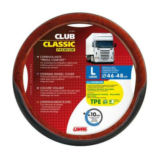 Lampa ΚΑΛΥΜΜΑ ΤΙΜΟΝΙΟΥ ΦΟΡΤΗΓΟΥ CLUB-CLASSIC (L) 46-48cm (ΜΑΥΡΟ/ΞΥΛΟ/ΟΙΚΟΛΟΓΙΚΟ/ΑΟΣΜΟ)