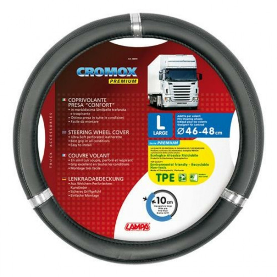 Lampa ΚΑΛΥΜΜΑ ΤΙΜΟΝΙΟΥ ΦΟΡΤΗΓΟΥ CROMOX (L) 46-48cm (ΜΑΥΡΟ/ΧΡΩΜΙΟ/ΟΙΚΟΛΟΓΙΚΟ/ΑΟΣΜΟ)