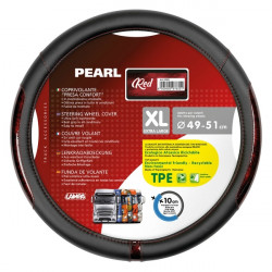 Lampa ΚΑΛΥΜΜΑ ΤΙΜΟΝΙΟΥ ΦΟΡΤΗΓΟΥ PEARL RED ΔΕΡΜΑΤΙΝΗ ΜΑΥΡΟ/ΚΟΚΚΙΝΟ (XL) 49-51cm ΟΙΚΟΛΟΓΙΚΟ - ΑΟΣΜΟ