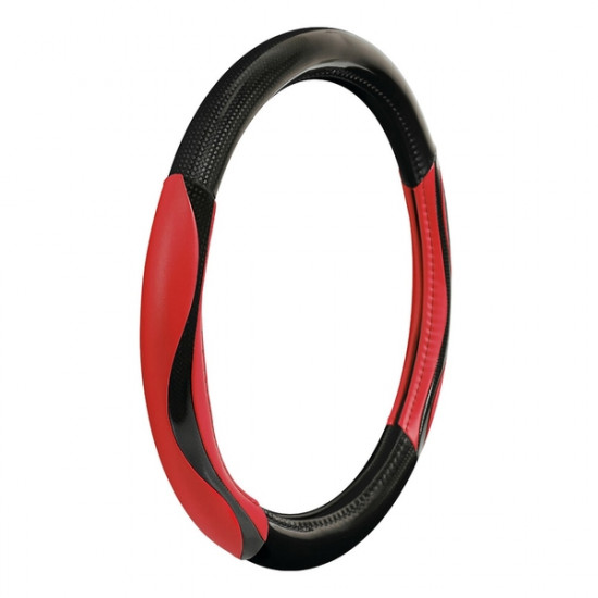 Lampa ΚΑΛΥΜΜΑ ΤΙΜΟΝΙΟΥ SILVERSTONE (M) 37/39 cm CARBON /ΜΑΥΡO-ΚΟΚΚΙΝΟ ΔΕΡΜΑΤΙΝΗ ΑΟΣΜΟ ECO-FRIENDLY