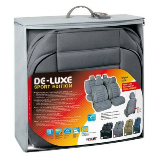 Lampa Καλύμματα Καθισμάτων DE-LUXE SPORT EDITION Ύφασμα JACQUARD Σετ 4τεμ. Γκρι