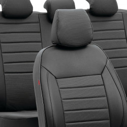Lampa ΚΑΛΥΜΜΑΤΑ ΚΑΘΙΣΜΑΤΩΝ LUXURY LEATHERETTE ΔΕΡΜΑΤΙΝΗ ΑΦΡΩΔΕΣ ΜΑΥΡΟ -4 ΤΕΜ