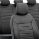 Lampa ΚΑΛΥΜΜΑΤΑ ΚΑΘΙΣΜΑΤΩΝ LUXURY LEATHERETTE ΔΕΡΜΑΤΙΝΗ ΑΦΡΩΔΕΣ ΜΑΥΡΟ -4 ΤΕΜ