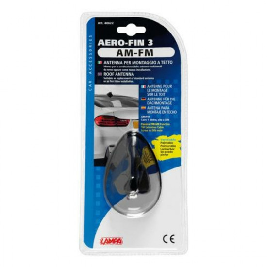 Lampa ΚΕΡΑΙΑ ΚΑΡΧΑΡΙΑΣ AERO-FIN 3 ΜΑΥΡΗ AM/FM 66x97x70mm