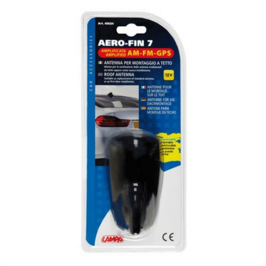 Lampa ΚΕΡΑΙΑ ΚΑΡΧΑΡΙΑΣ AERO-FIN 7 12V ΜΑΥΡΗ AM/FM/GPS ΜΕ ΕΝΙΣΧΥΤΗ ΣΗΜΑΤΟΣ 68x116x66mm
