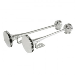 Lampa ΚΟΡΝΑ ΔΙΠΛΗ ΠΝΕΥΜΑΤΙΚΗ 118dB 24V  58+64cm ΜΕ ΒΑΣΕΙΣ ΣΤΗΡΙΞΗΣ