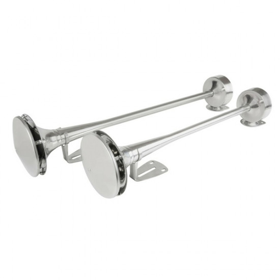 Lampa ΚΟΡΝΑ ΔΙΠΛΗ ΠΝΕΥΜΑΤΙΚΗ 118dB 24V  58+64cm ΜΕ ΒΑΣΕΙΣ ΣΤΗΡΙΞΗΣ