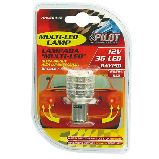 Lampa ΛΑΜΠΑ ΔΙΠΟΛΙΚΗ 36 LED ΚΟΚΚΙΝΟ ΧΡΩΜΑ 12V